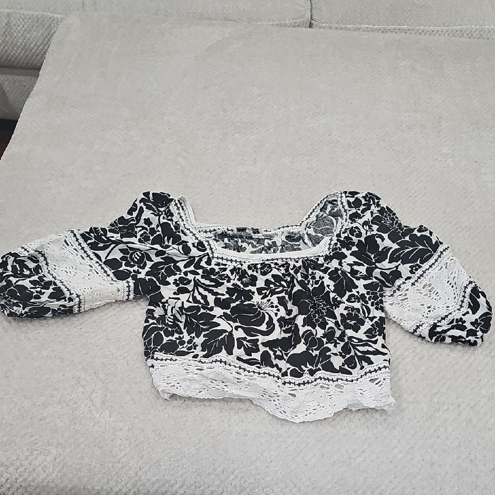 Rachel Zoe Monochrome Floral Top
